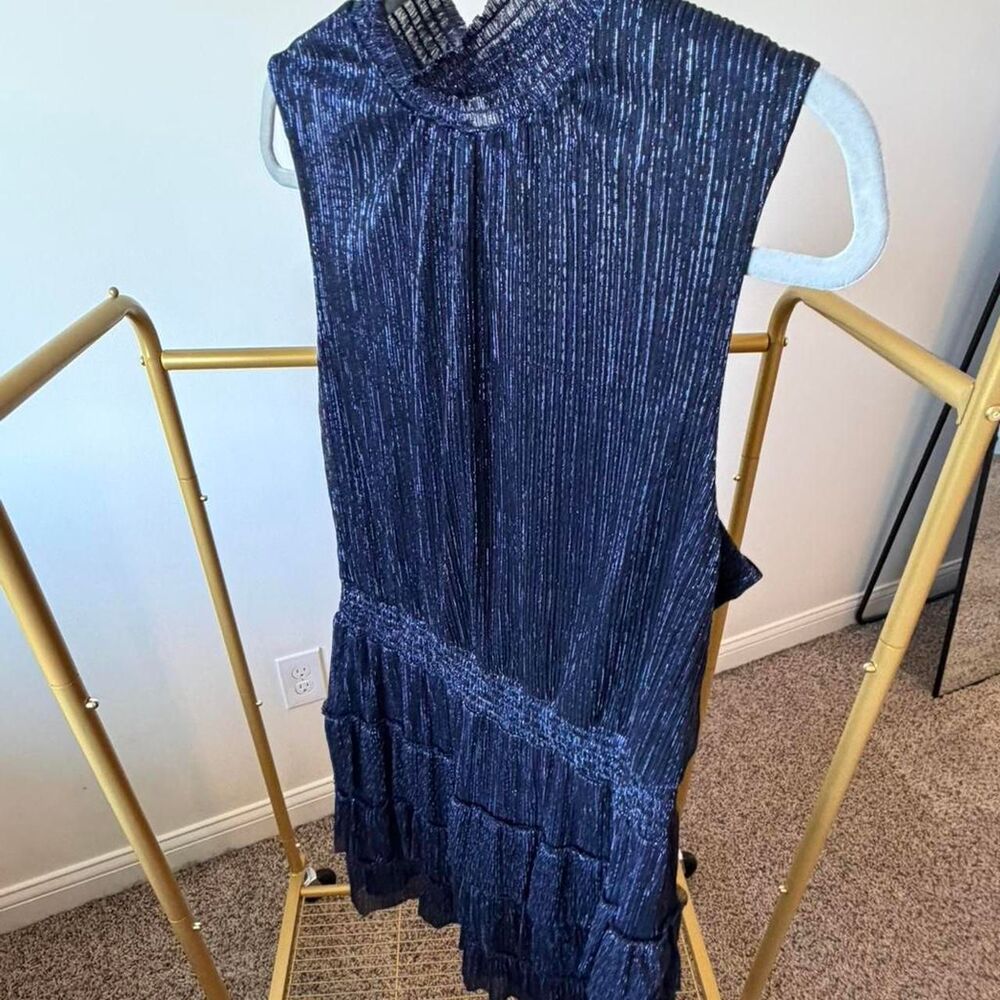 Sam and Jess Women's Navy Metallic mini Dress